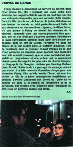 Presse du film Poussière d'Ange